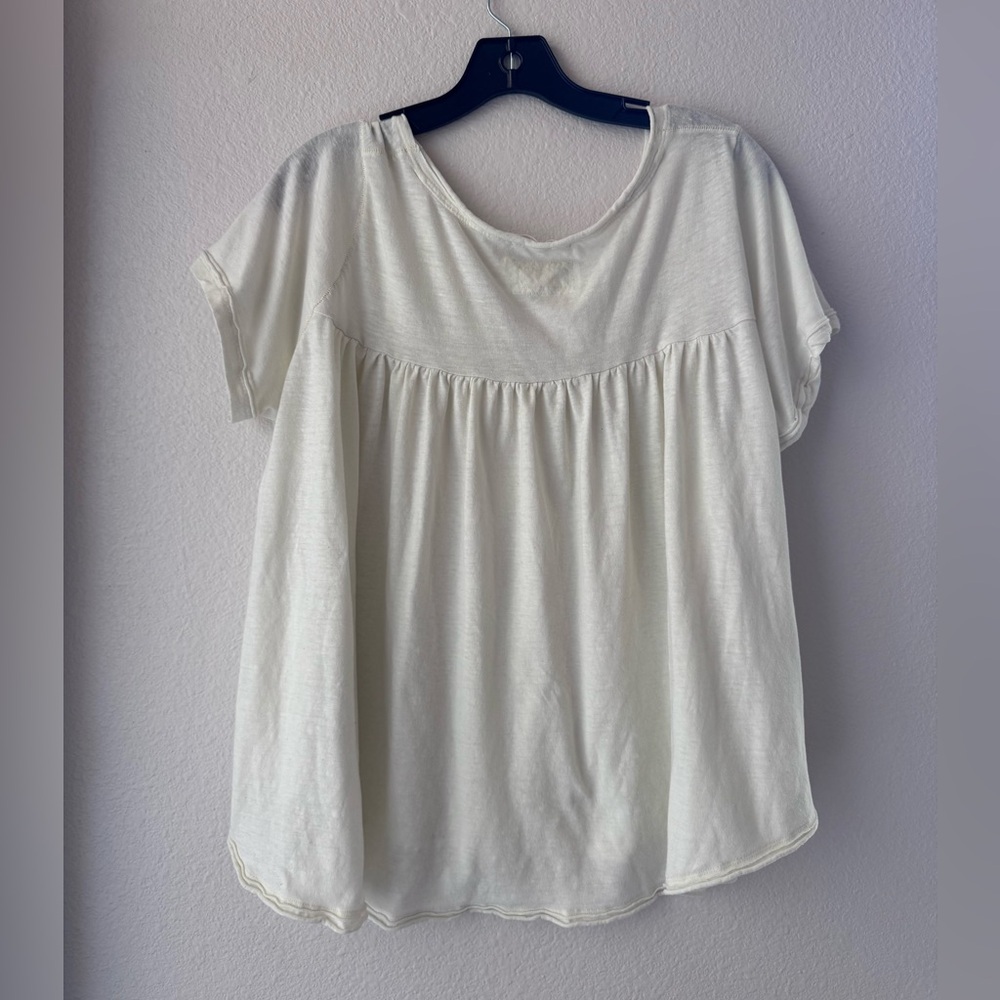 We The Free Soft Cream Short Sleeve Tee Size Large Boho - Picture 3 of 3